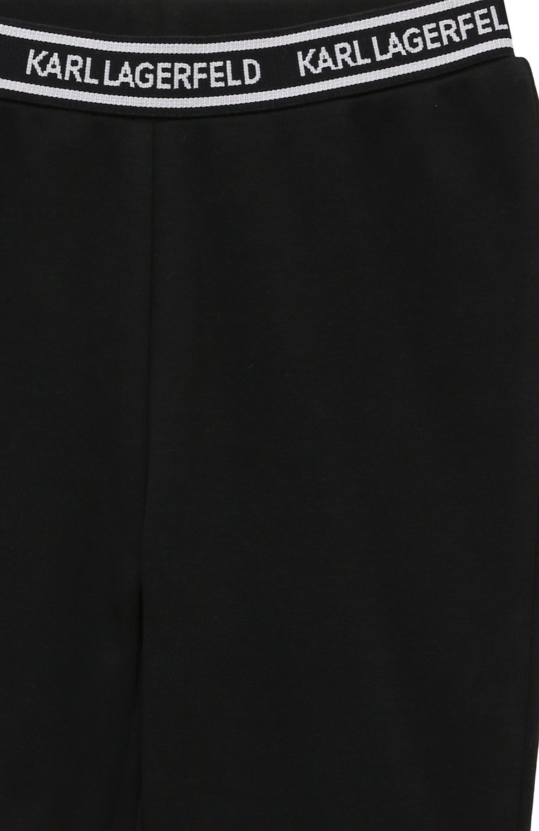 Детская комплект из лонгслива и брюк KARL LAGERFELD KIDS черно-белого цвета, арт. Z30280 | Фото 7 (Материал внешний: Хлопок; Материал сплава: Проставлено; Драгоценные камни: Проставлено; Рукава: Длинные; Девочки Кросс-КТ: Костюмы-спорт; Ростовка одежда: 24 мес | 92 см)