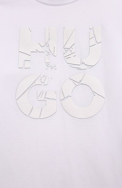 Хлопковый лонгслив HUGO белого цвета по цене 6740 руб., арт. G00147, фото 3 Хлопковый лонгслив HUGO, арт. G00147, фото 3