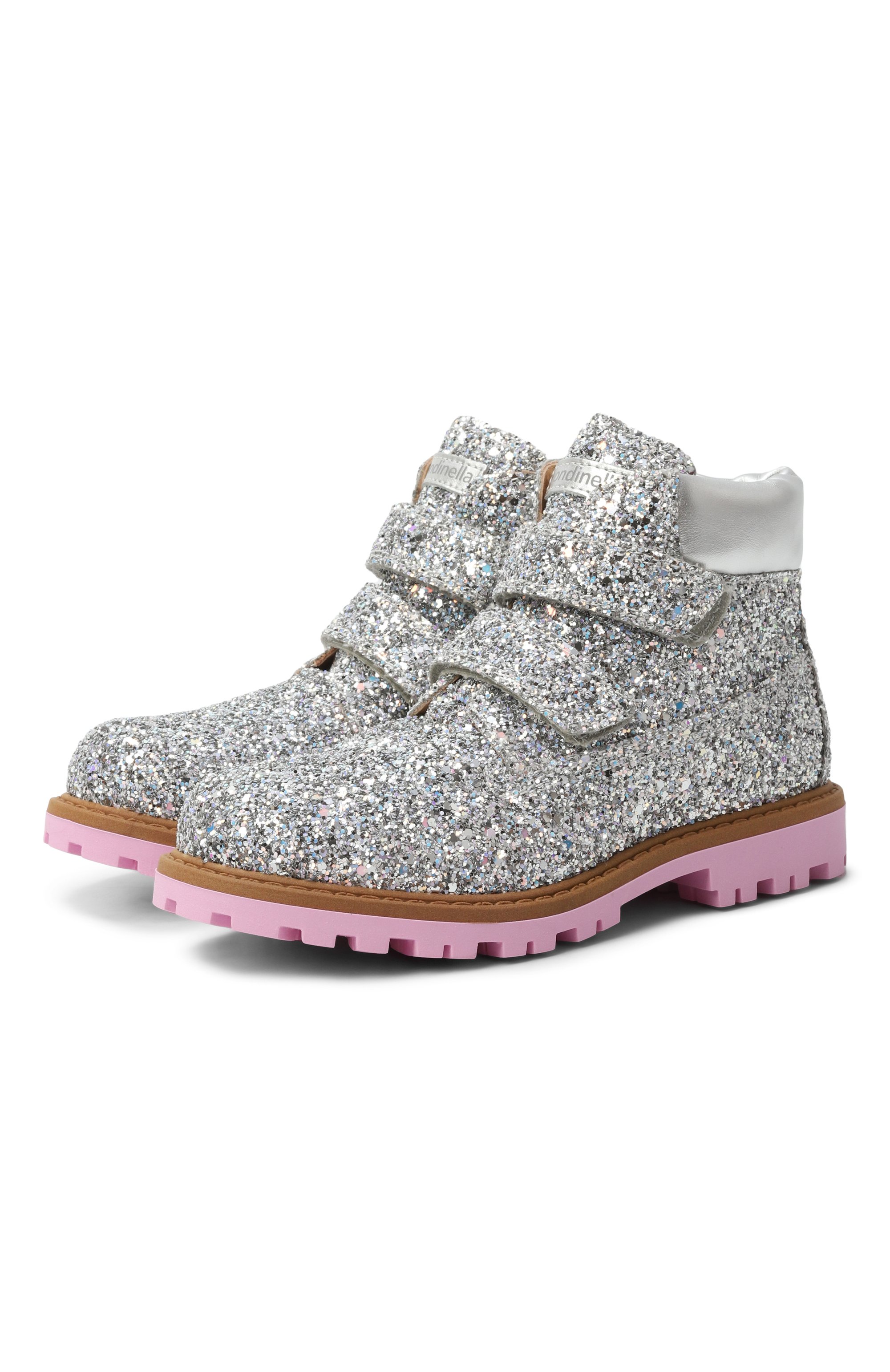 Текстильные ботинки RONDINELLA серебряного цвета по цене 22000 руб., арт. 11201DQ/31-33, фото 1 Текстильные ботинки RONDINELLA, арт. 11201DQ/31-33, фото 1