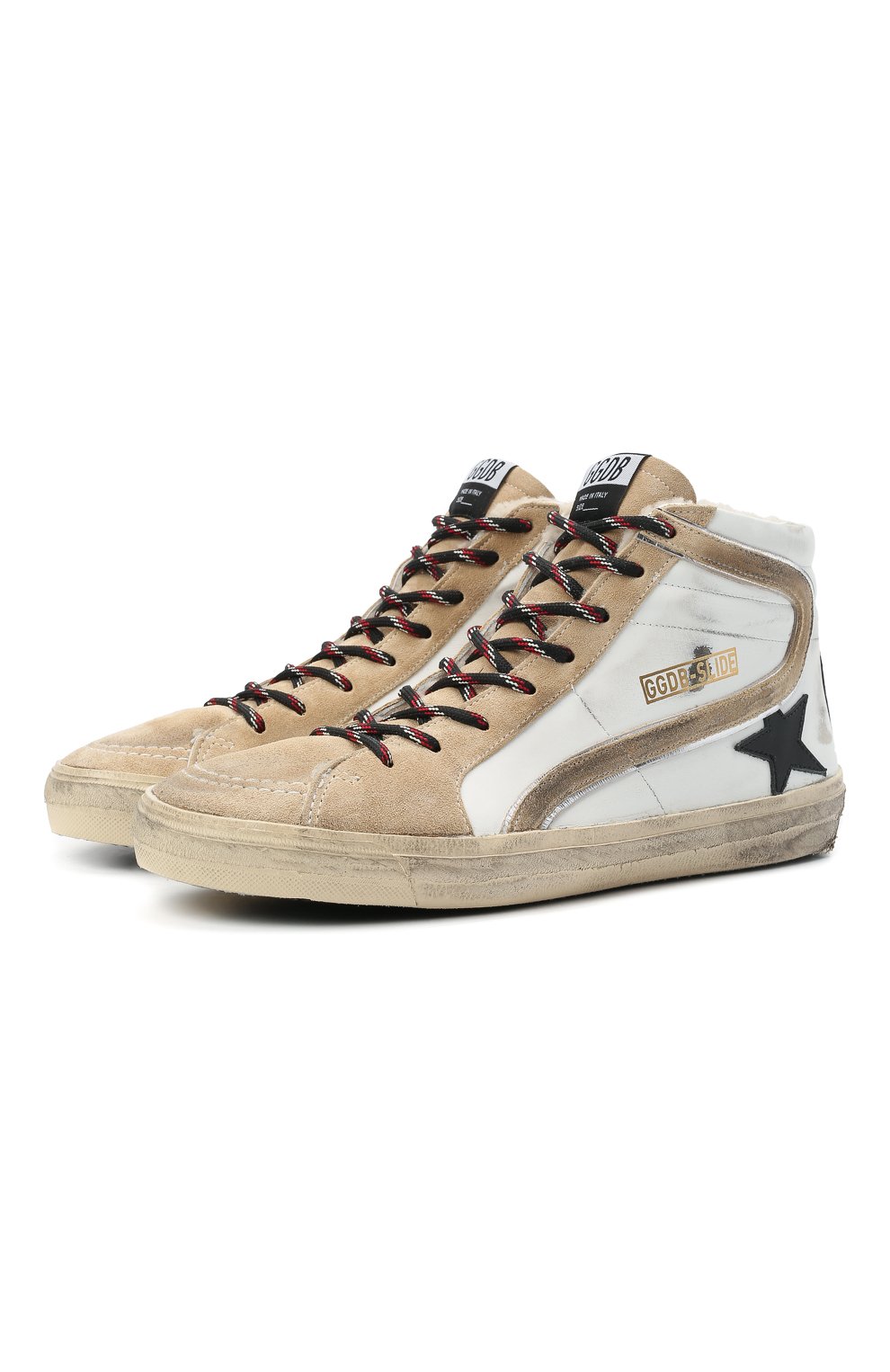 Комбинированные кеды slide GOLDEN GOOSE DELUXE BRAND, арт. GMF00115.F002066, фото 1