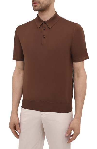 Хлопковое поло FIORONI коричневого цвета по цене 44400 руб., арт. MK22220C4, фото 3 Хлопковое поло FIORONI, арт. MK22220C4, фото 3