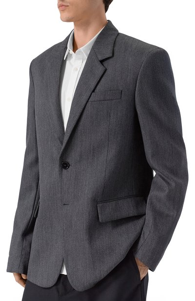 Шерстяной пиджак MSGM темно-серого цвета по цене 69950 руб., арт. 3940MG09/257506, фото 3 Шерстяной пиджак MSGM, арт. 3940MG09/257506, фото 3