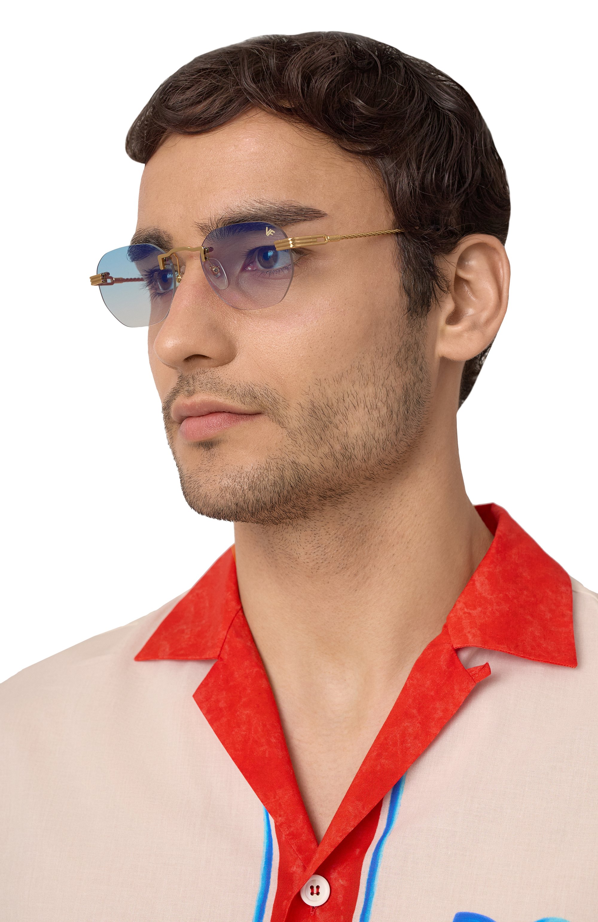 Солнцезащитные очки VINTAGE FRAMES, арт. DETR0IT PLAYER 24KT G0LD/SKY BLUE, фото 2