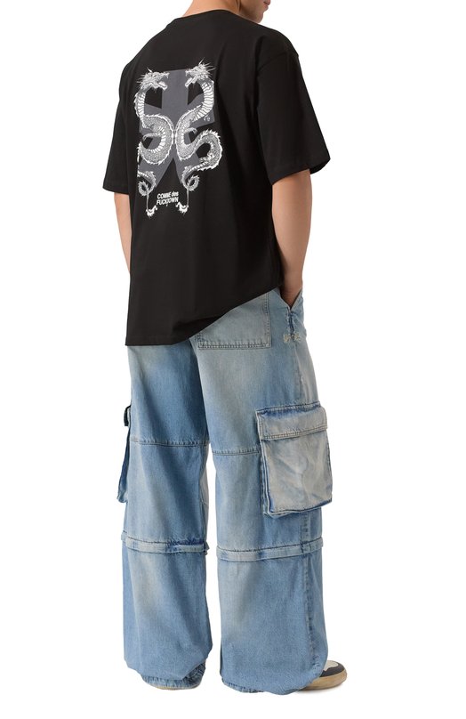 Хлопковая футболка Comme des Fuckdown CFABM01846 Чёрный  CFABM01846 Фото 2