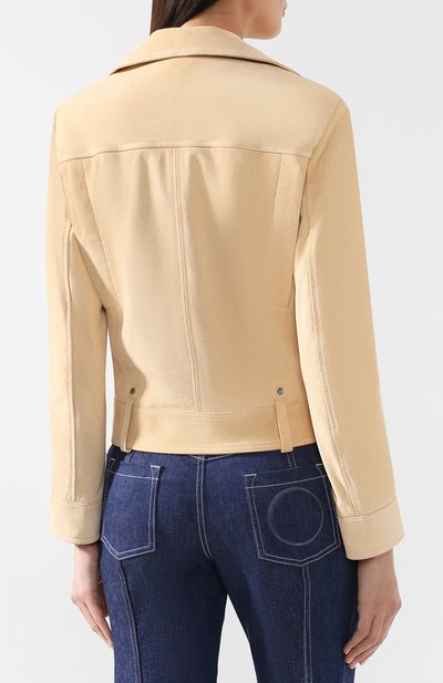Кожаная куртка CHLOÉ желтого цвета по цене 345500 руб., арт. CHC19SCV01203, фото 4 Кожаная куртка CHLOÉ, арт. CHC19SCV01203, фото 4