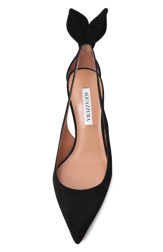 Замшевые туфли Bow Tie 50 Aquazzura DENMIDP2/SUE Чёрный  DENMIDP2/SUE Фото 6