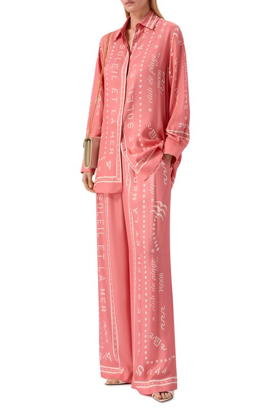 Брюки из вискозы Balmain GF0PN215/VI91 Розовый  GF0PN215/VI91 Фото 2