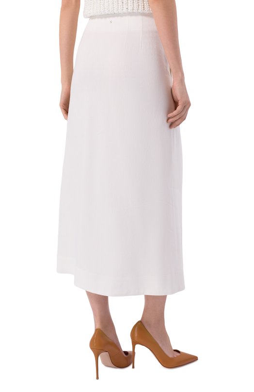 Юбка изо льна и вискозы Lorena Antoniazzi P2640G033A/3347 Белый  P2640G033A/3347 Фото 4