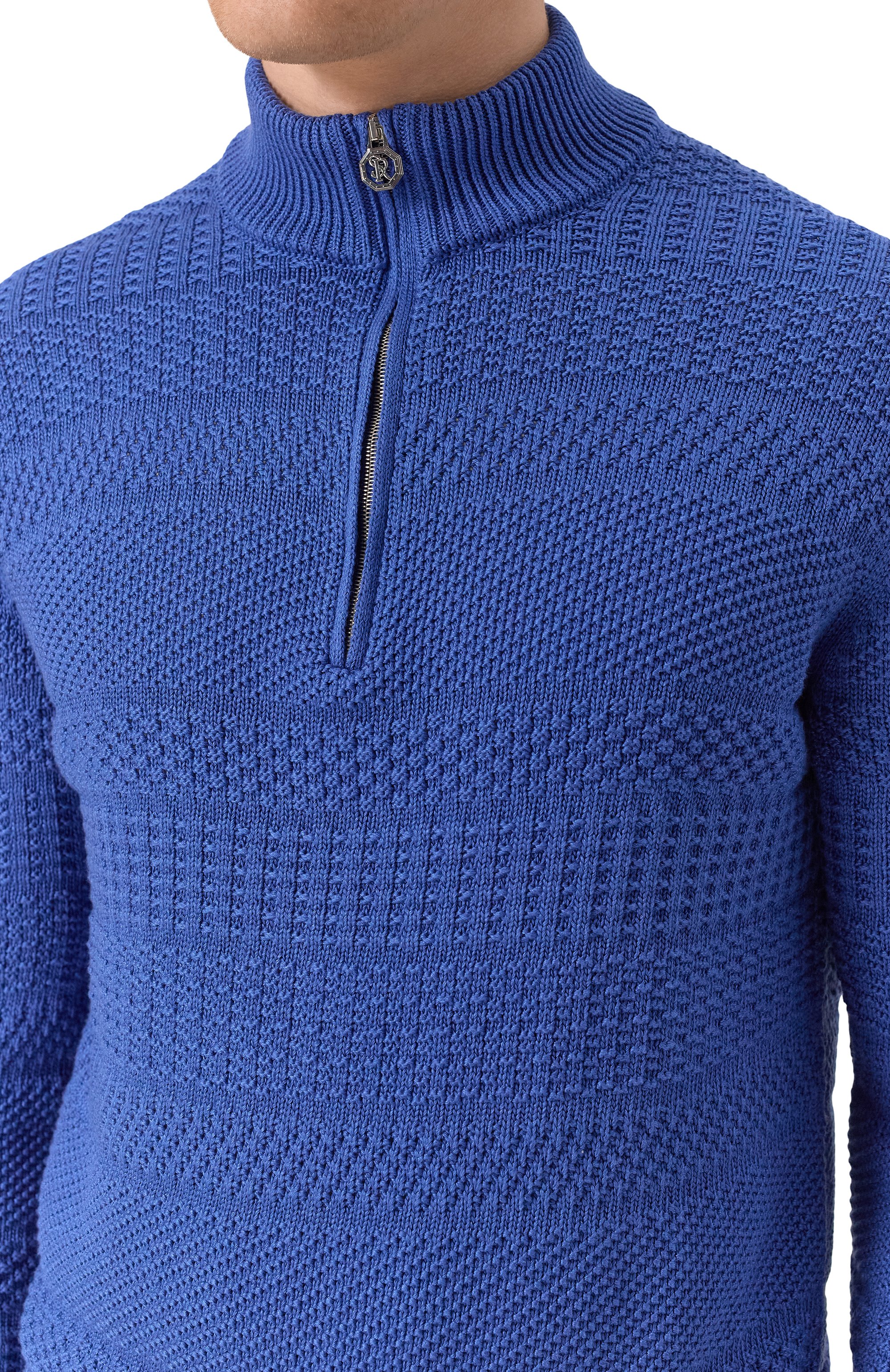 Джемпер из шелка и хлопка STEFANO RICCI синего цвета по цене 280500 руб., арт. K616408L01/F25114, фото 5 Джемпер из шелка и хлопка STEFANO RICCI, арт. K616408L01/F25114, фото 5