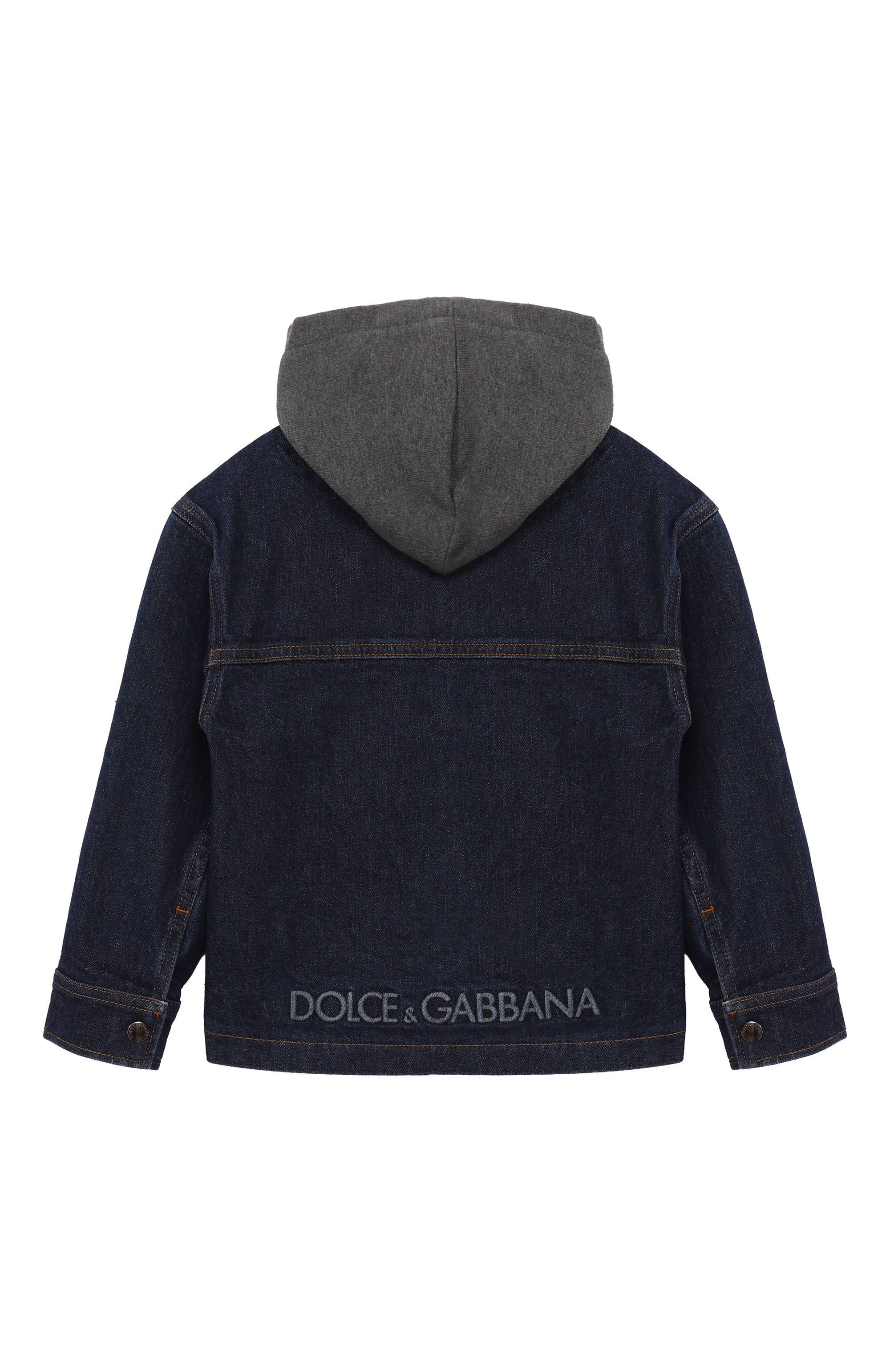 Джинсовая куртка DOLCE & GABBANA темно-синего цвета по цене 71950 руб., арт. L42B88/LDD23/2-6, фото 2 Джинсовая куртка DOLCE & GABBANA, арт. L42B88/LDD23/2-6, фото 2