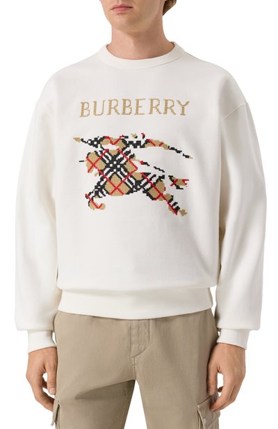 Хлопковый свитшот BURBERRY белого цвета по цене 92650 руб., арт. 8110547, фото 3 Хлопковый свитшот BURBERRY, арт. 8110547, фото 3