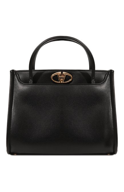 Женская сумка ohval medium VALENTINO черного цвета, арт. 5W2B0N77/RCG | Фото 1 (Размер: medium; Драгоценные камни: Проставлено; Материал: Натуральная кожа; Ремень/цепочка: На ремешке; Материал сплава: Проставлено)