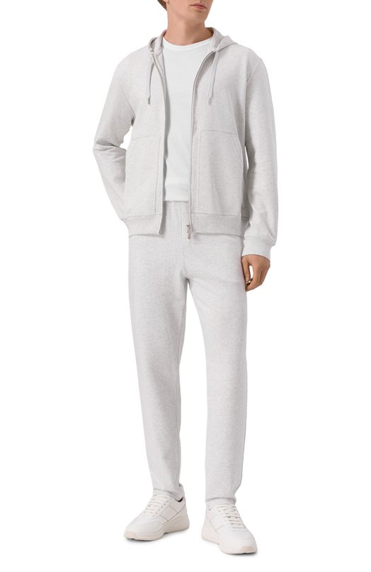 Хлопковые брюки Brunello Cucinelli MW8633243G Серый  MW8633243G Фото 2