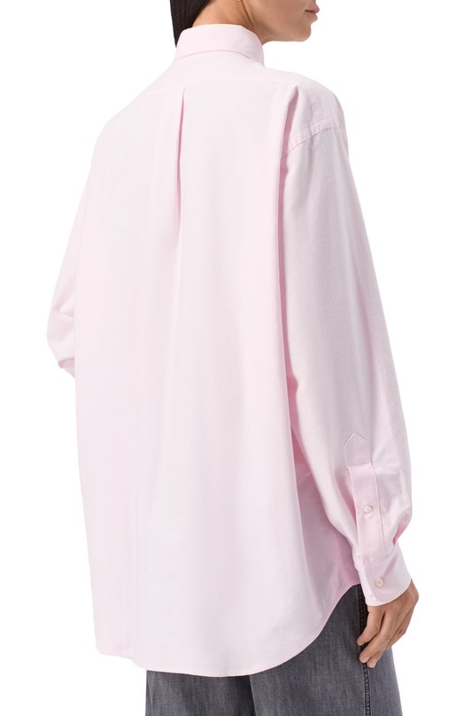 Хлопковая рубашка Prada P497GR/14JW Розовый  P497GR/14JW Фото 4