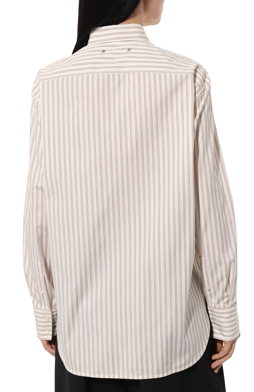 Хлопковая рубашка GOLDEN GOOSE DELUXE BRAND кремового цвета по цене 45550 руб., арт. GWP00820.P001168, фото 4 Хлопковая рубашка GOLDEN GOOSE DELUXE BRAND, арт. GWP00820.P001168, фото 4