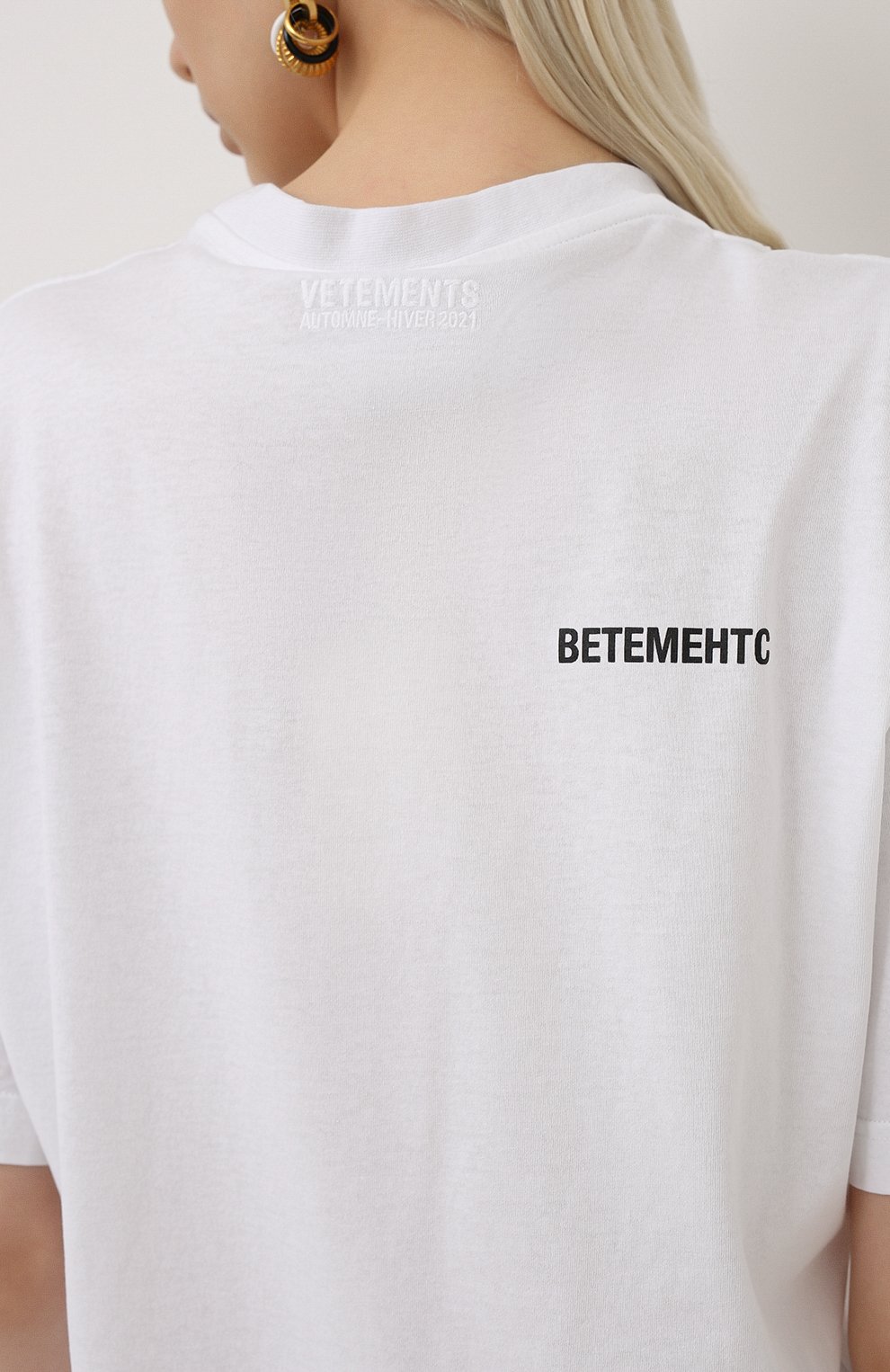 Хлопковая футболка VETEMENTS, арт. UAH21TR573 1600/W, фото 4