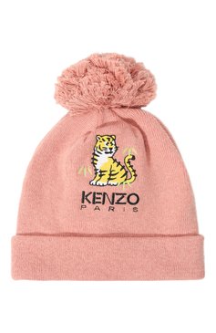 Детского шапка из хлопка и кашемира KENZO розового цвета, арт. K51031/T2 | Фото 1 (Материал: Текстиль, Хлопок; Материал сплава: Проставлено; Нос: Не проставлено)