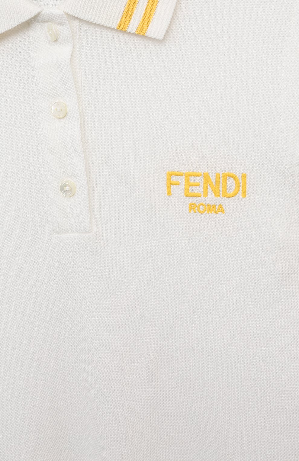 Хлопковое платье FENDI белого цвета по цене 34900 руб., арт. JFB644/AVP/8-12+, фото 3 Хлопковое платье FENDI, арт. JFB644/AVP/8-12+, фото 3