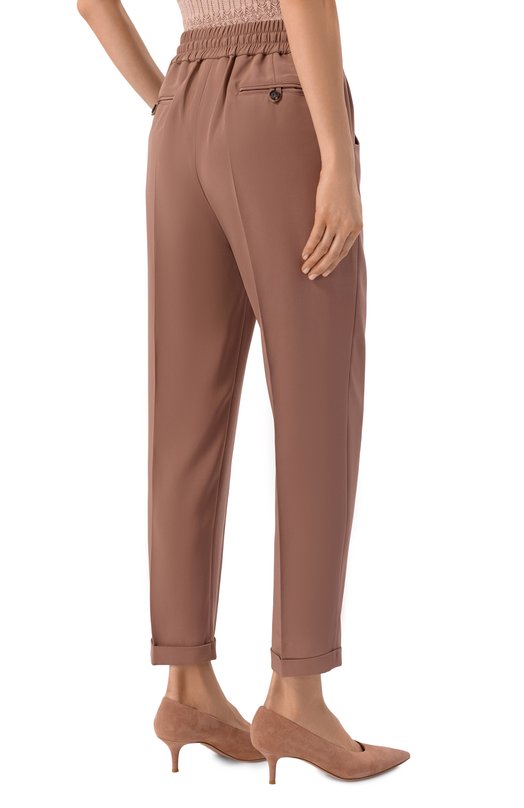 Шелковые брюки Kiton D37102K0977 Коричневый  D37102K0977 Фото 4