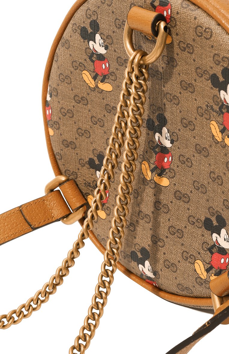 Женский рюкзак disney x gucci GUCCI бежевого цвета, арт. 603730 HWUBM | Фото 3 (Стили: Кэжуэл; Материал: Натуральная кожа; Тематический товар: Disney; Размер: mini; Драгоценные камни: Проставлено; Материал сплава: Проставлено)