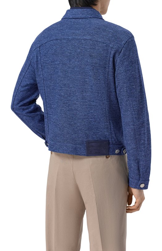 Куртка изо льна и хлопка Jacob Cohen JUM_H0076 082 M4558 RW Синий  JUM_H0076 082 M4558 RW Фото 4