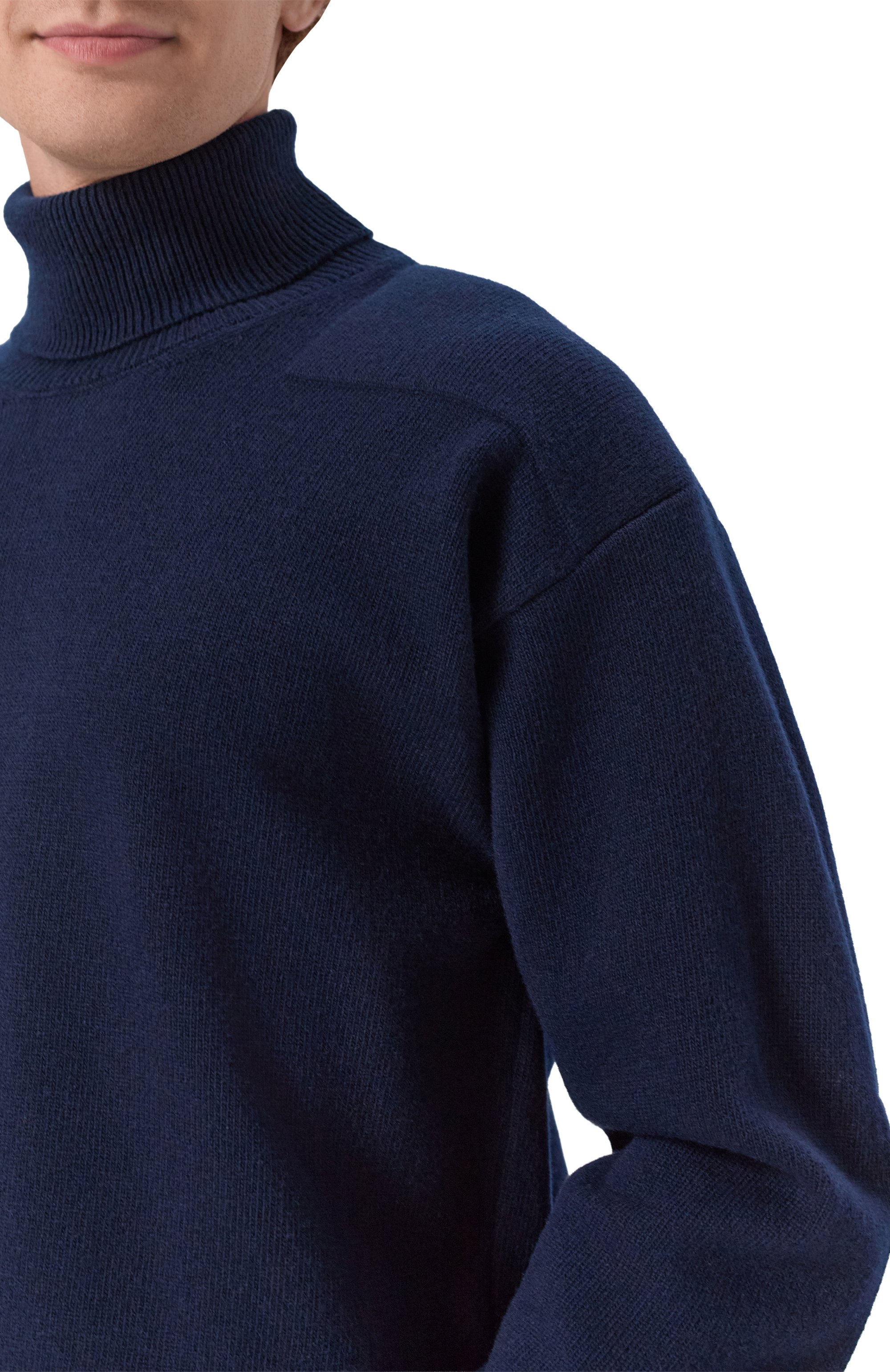 Шерстяной свитер JIL SANDER темно-синего цвета по цене 141500 руб., арт. J22GP0298/J14851, фото 5 Шерстяной свитер JIL SANDER, арт. J22GP0298/J14851, фото 5