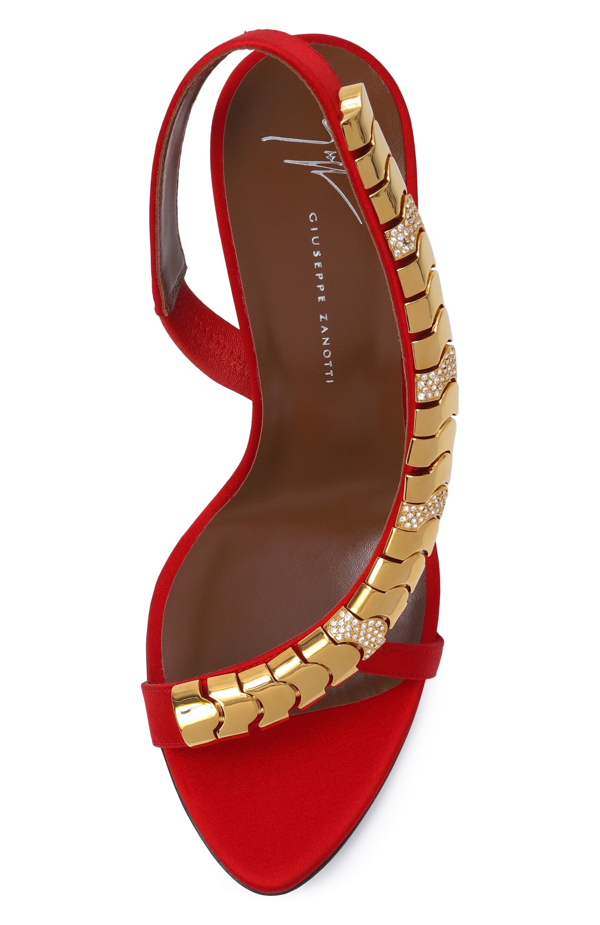 Атласные босоножки gz dafne 90 GIUSEPPE ZANOTTI DESIGN, арт. I500016/RAS0 D0PPIAT0, фото 6