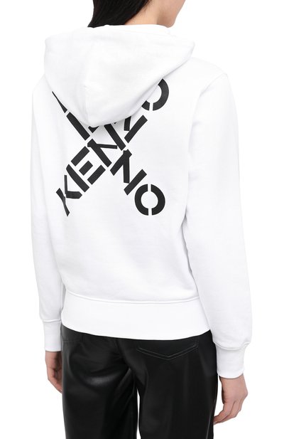 Хлопковое худи kenzo sport KENZO белого цвета по цене 42100 руб., арт. FA62SW8704MS, фото 4 Хлопковое худи kenzo sport KENZO, арт. FA62SW8704MS, фото 4