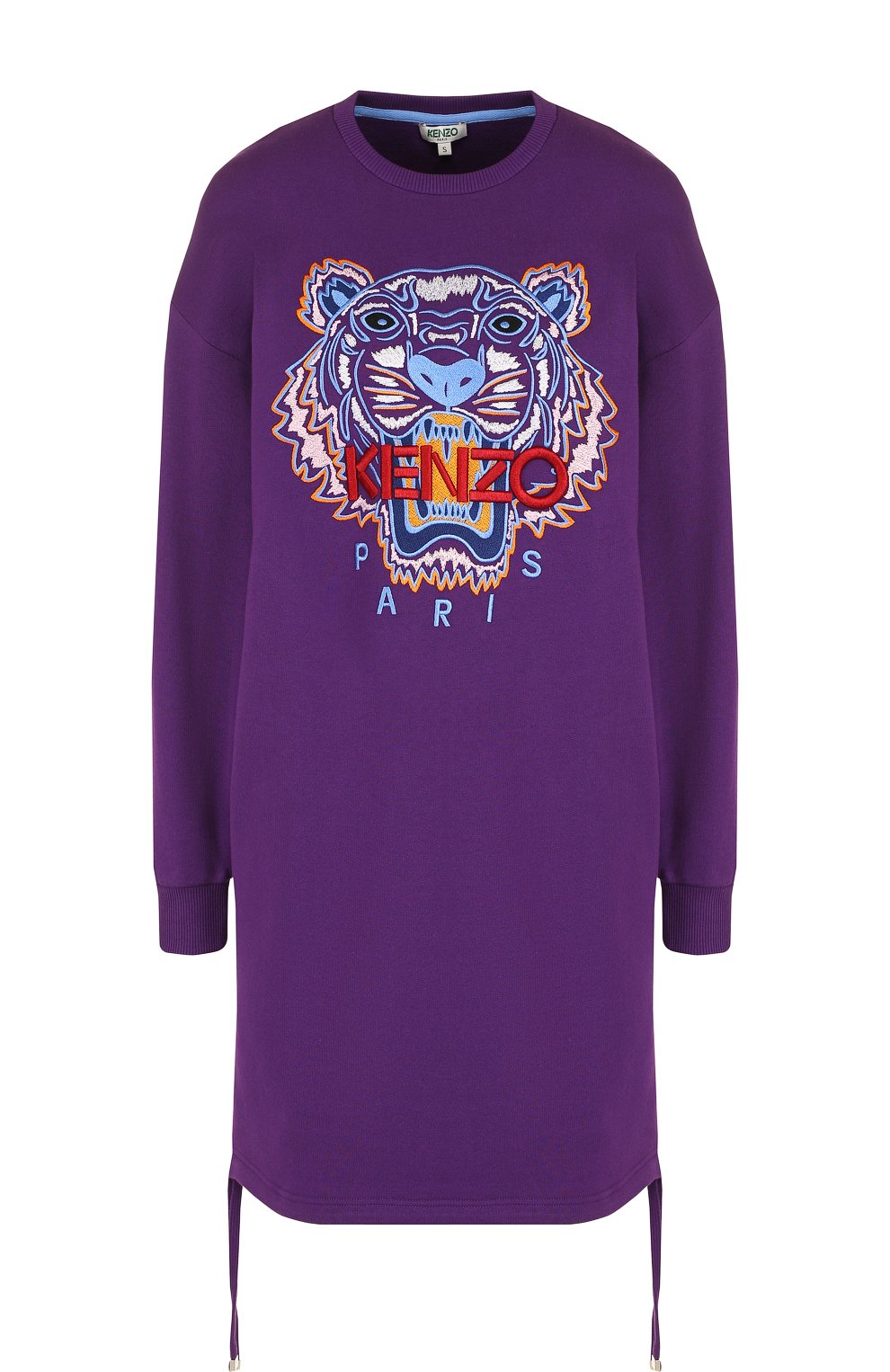Хлопковое платье-толстовка с контрастной вышивкой KENZO, арт. 2R08444XB, фото 1