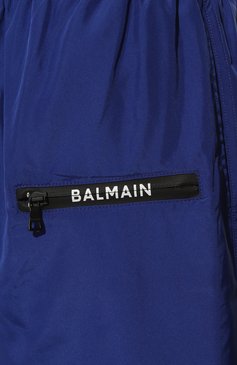 Мужские плавки-шорты BALMAIN синего цвета, арт. BWB751260 | Фото 4 (Принт: Без принта; Материал внешний: Синтетический материал; Материал сплава: Проставлено; Нос: Не проставлено; Мужское Кросс-КТ: плавки-шорты)