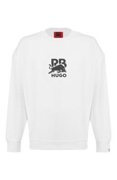 Мужской хлопковый свитшот hugo x rb HUGO белого цвета, арт. 50542806 | Фото 1 (Материал внешний: Хлопок; Длина (для топов): Стандартные; Рукава: Длинные; Принт: С принтом; Мужское Кросс-КТ: свитшот-одежда; Стили: Спорт-шик)