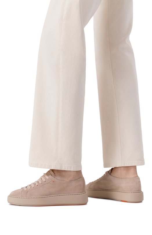 Замшевые кеды Cleanic Santoni WBCG61322ISLTT0Y Бежевый  WBCG61322ISLTT0Y Фото 2