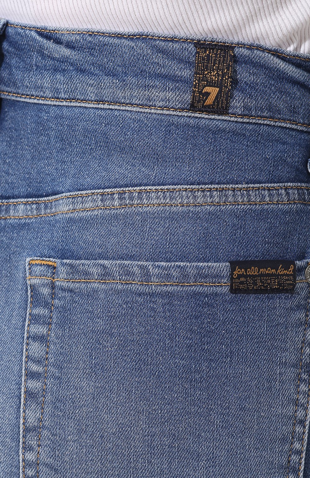 Джинсовая юбка 7 FOR ALL MANKIND синего цвета по цене 29950 руб., арт. JSLQR84CFX, фото 5 Джинсовая юбка 7 FOR ALL MANKIND, арт. JSLQR84CFX, фото 5