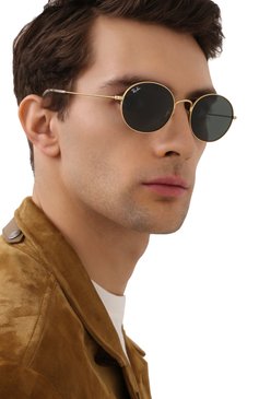 Женские солнцезащитные очки RAY-BAN золотого цвета, арт. 3594-901371 | Фото 3 (Региональные ограничения белый список (Axapta Mercury): RU; Тип очков: С/з; Очки форма: Овальные)