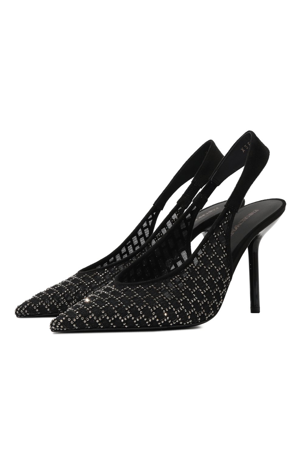 Текстильные туфли со стразами EMPORIO ARMANI, арт. X3E462/XR079, фото 1