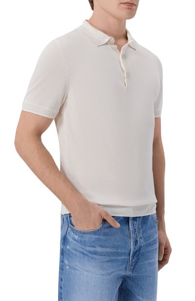 Шелковое поло BOSS CAMEL кремового цвета по цене 52950 руб., арт. 50560503, фото 3 Шелковое поло BOSS CAMEL, арт. 50560503, фото 3