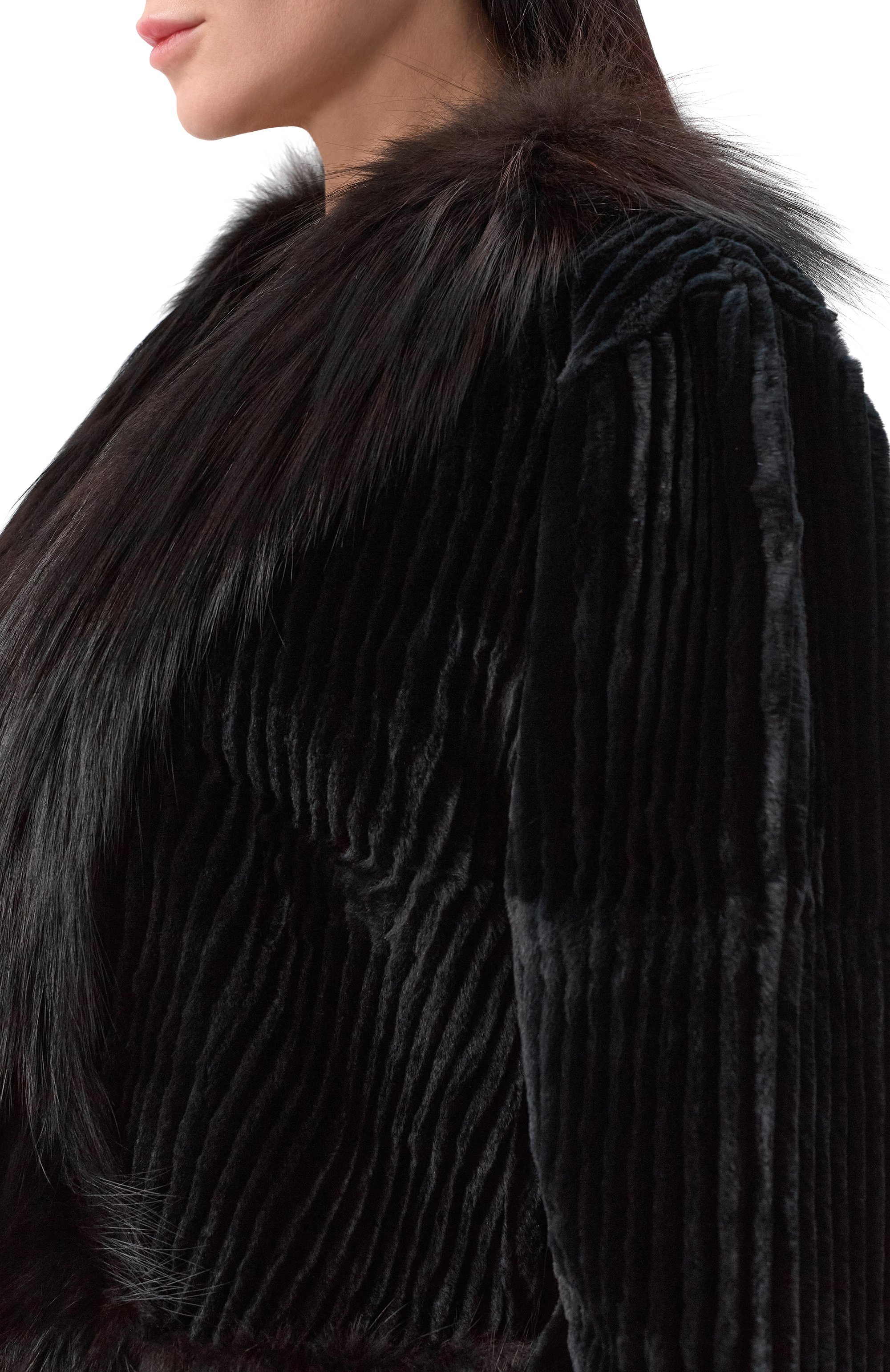 Шуба из кролика с отделкой из лисы GIORGIO ARMANI, арт. 02/101963/61271, фото 5