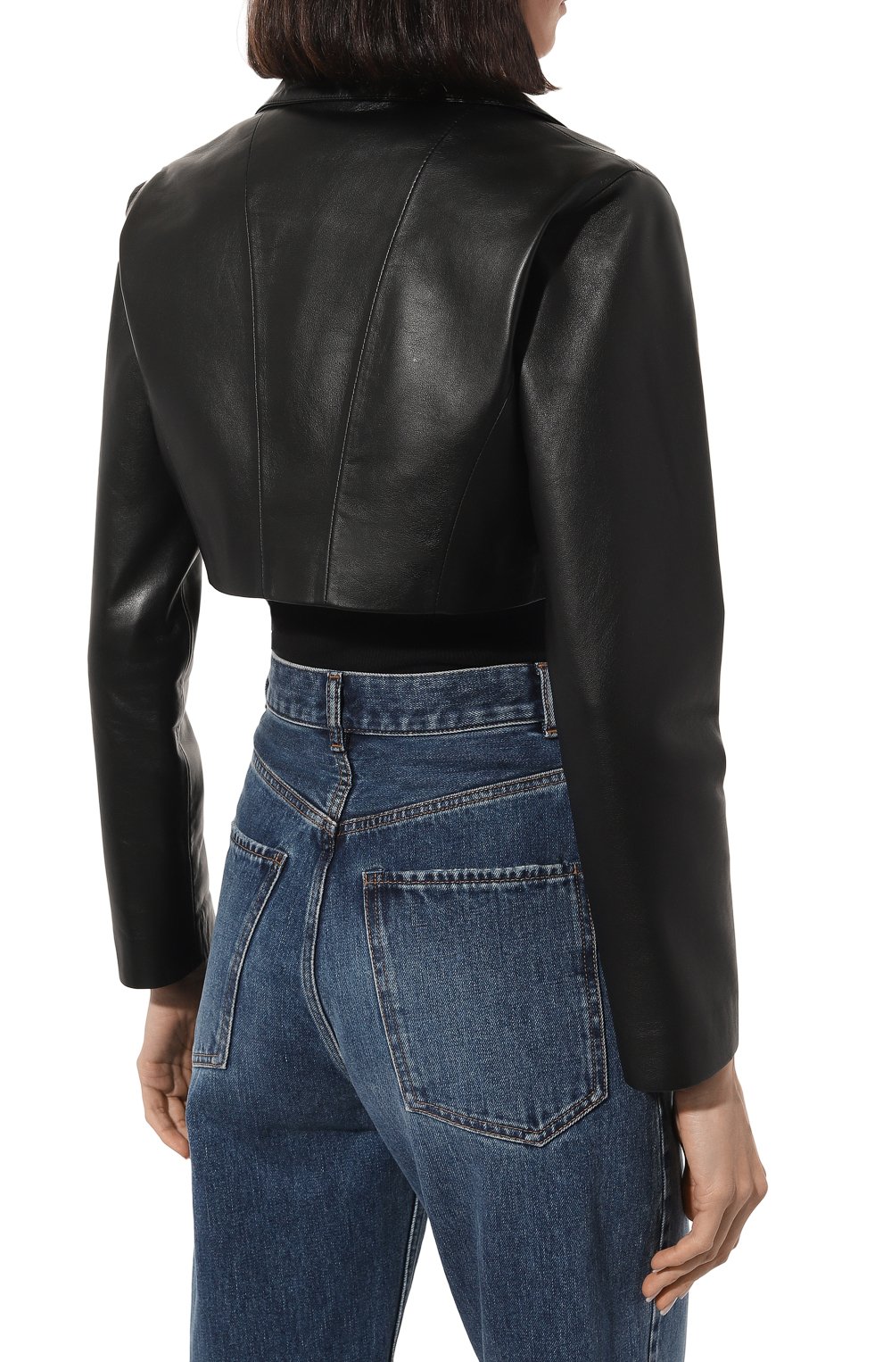 Кожаный жакет CHAUD STUDIO черного цвета по цене 80000 руб., арт. CLAUDIASHORTJACKET23, фото 4 Кожаный жакет CHAUD STUDIO, арт. CLAUDIASHORTJACKET23, фото 4