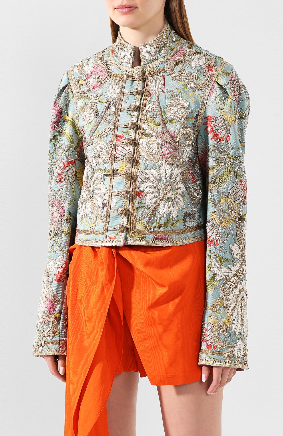 Жакет DRIES VAN NOTEN голубого цвета по цене 440500 руб., арт. 201-10538-9058, фото 3 Жакет DRIES VAN NOTEN, арт. 201-10538-9058, фото 3