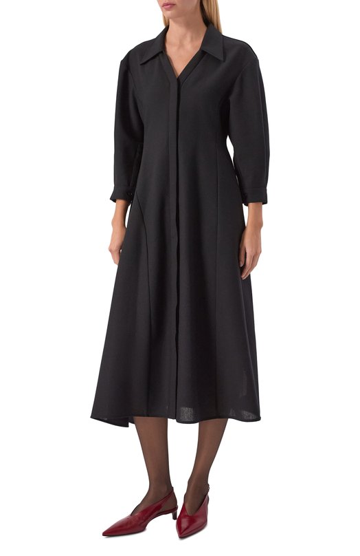 Шерстяное платье Jil Sander J02CT0522/J41557 Чёрный  J02CT0522/J41557 Фото 3