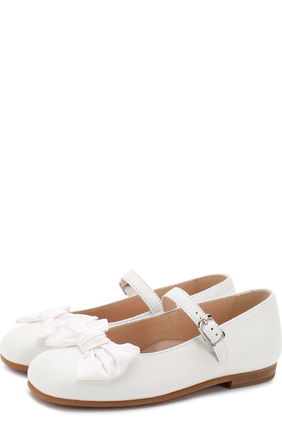 Кожаные туфли с бантом на ремешке IL GUFO, арт. G247/VITELL0 NAPPAC0/27-30, фото 1