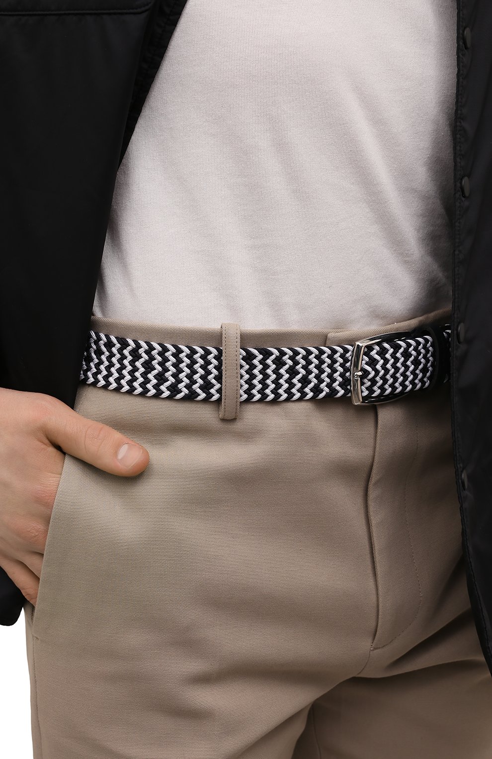 Ремень PAUL&SHARK черно-белого цвета по цене 18100 руб., арт. 21416003/IJD, фото 2 Ремень PAUL&SHARK, арт. 21416003/IJD, фото 2