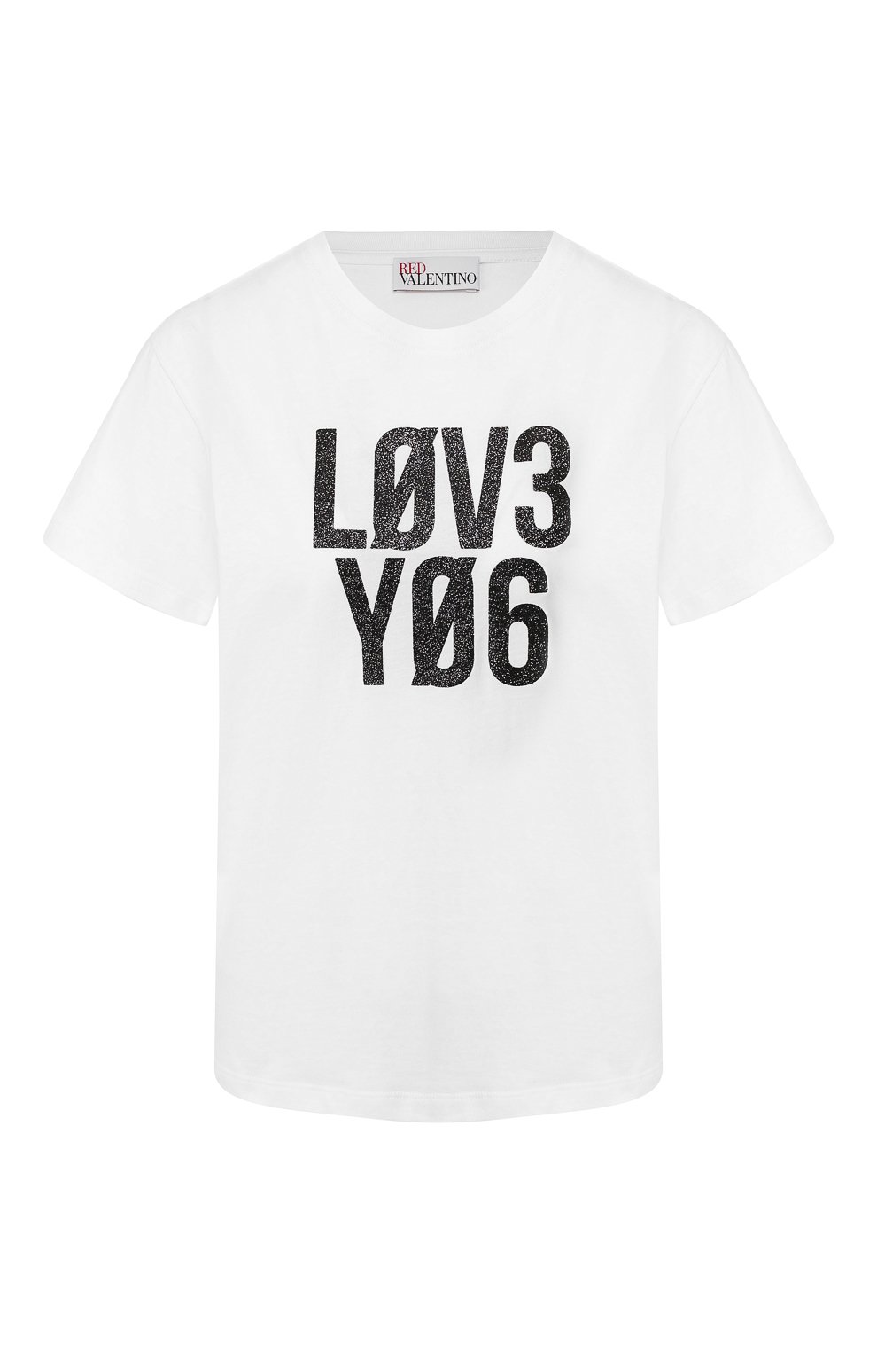 Хлопковая футболка REDVALENTINO белого цвета по цене 13200 руб., арт. SR3MG01S/4DJ, фото 1 Хлопковая футболка REDVALENTINO, арт. SR3MG01S/4DJ, фото 1