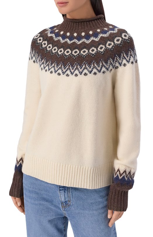 Шерстяной свитер The Kooples FPUL31014K Кремовый  FPUL31014K Фото 3