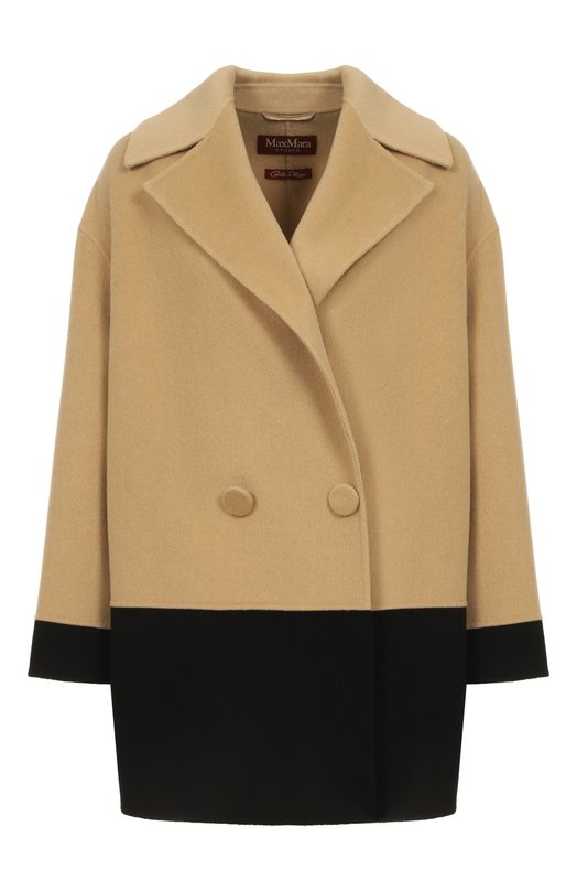 Шерстяное полупальто Max Mara Studio ALPACA Бежевый ALPACA