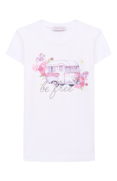 Хлопковая футболка MONNALISA, арт. 19G602
