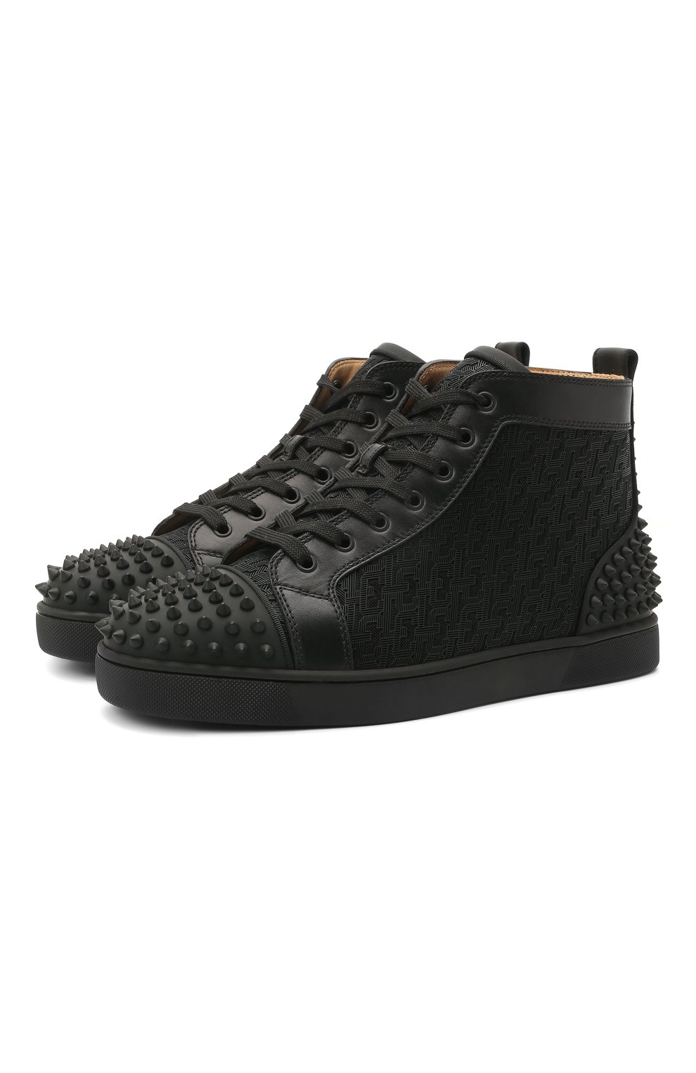 Комбинированные кеды lou spikes 2 CHRISTIAN LOUBOUTIN, арт. 1210802/L0U SPIKES 2 FLAT, фото 1
