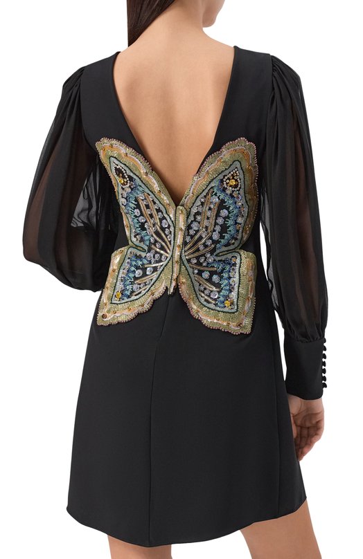 Шелковое платье Valentino 7B3VAG40/1MM Чёрный  7B3VAG40/1MM Фото 4