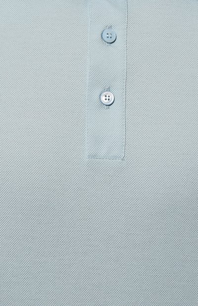 Хлопковое поло VERSACE бирюзового цвета по цене 69500 руб., арт. 1013906/1A09798, фото 5 Хлопковое поло VERSACE, арт. 1013906/1A09798, фото 5