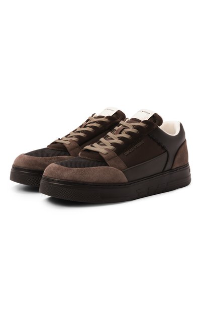 Мужские комбинированные кеды EMPORIO ARMANI, арт. EM004836/AF23155